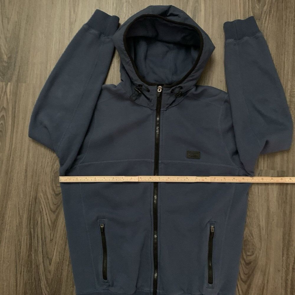 Abercrombie & Fitch Full Zip Hoodie Jacket Mens Navy blue Small Waterproof Hood - Picture 5 of 7
